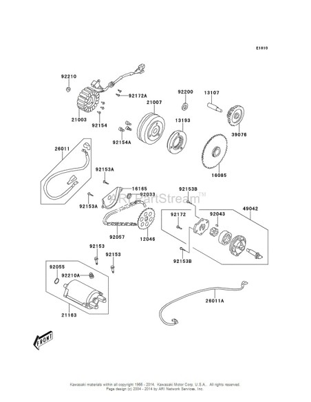 Stator Alternateur Kawasaki KVF300 Brute Force OEM 21003-Y007